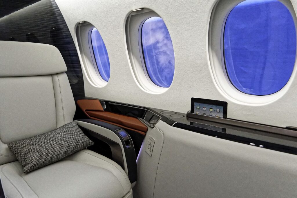 Inside of an airplane