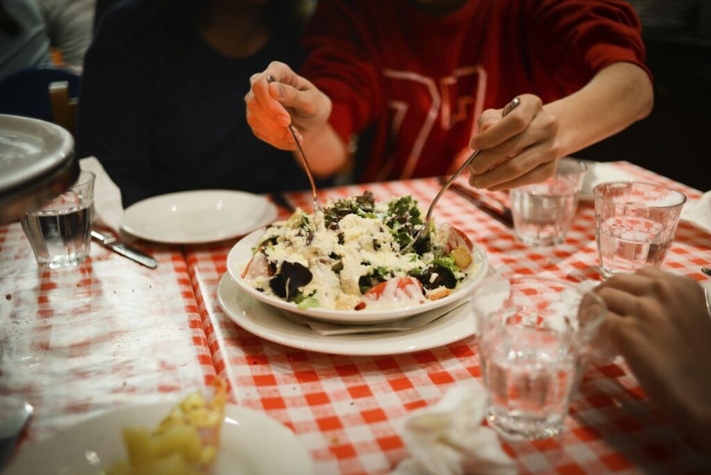 Salad at restaurant