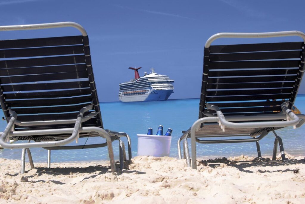Free two beach chairs on the beach